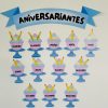 Painel aniversariantes cupcake