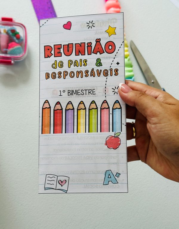 Folder reunião de pais - editável