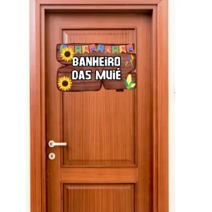 Placa de porta editável - festa junina