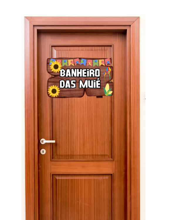 Placa de porta editável - festa junina