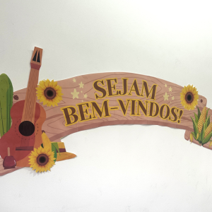 Mural sejam bem-vindos festa junina