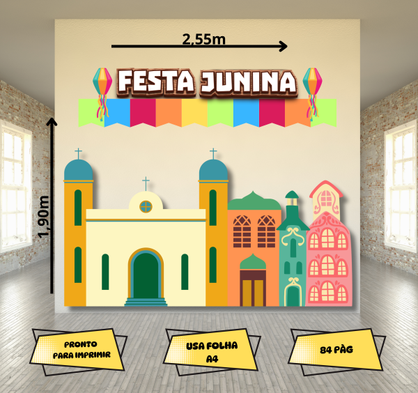 Painel Festa Junina decoração típica do Nordeste