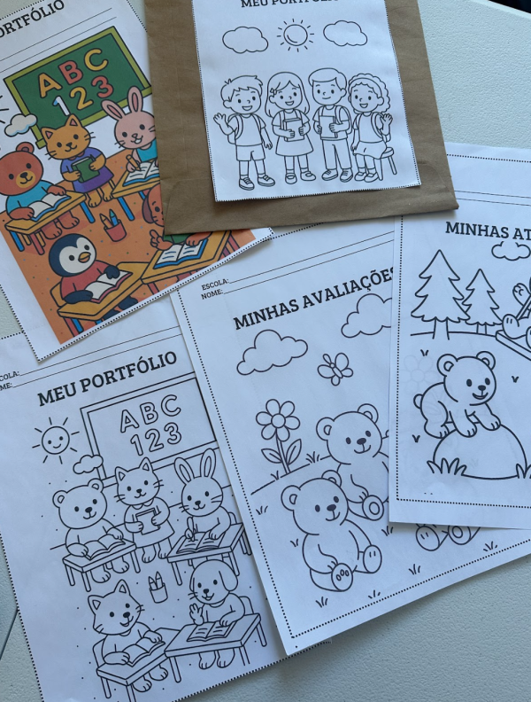 ð Kit Capa de Portfólio Escolar 