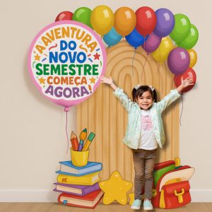 Painel foto novo semestre alunos - voltas as aulas