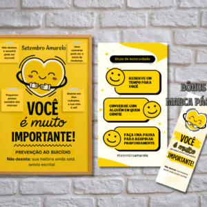 ð Kit Setembro Amarelo – coração quadro
