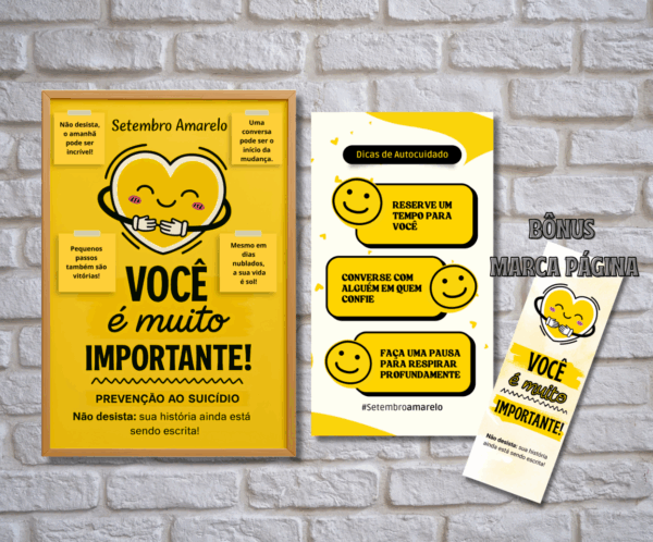 ð Kit Setembro Amarelo – coração quadro