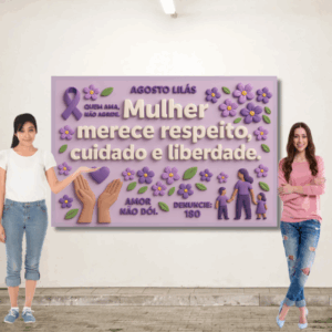 Painel flores Agosto Lilás