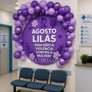 Painel redondo Agosto Lilás