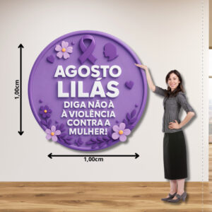 Painel redondo Agosto Lilás