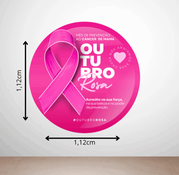 ð Painel redondo Outubro Rosa – Conscientização e Prevenção ð