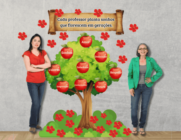 painel árvore dia dos professores