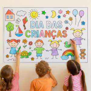 Painel de colorir - dia das crianças