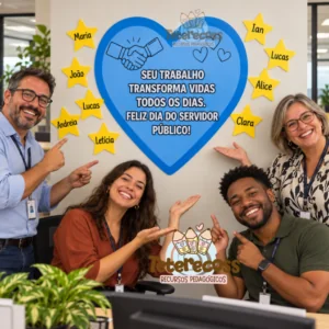 Painel coração dia do servidor público