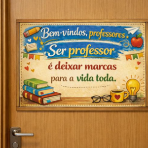 Placa/mural Bem-vindos professores
