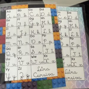 Tabela consulta letra cursiva