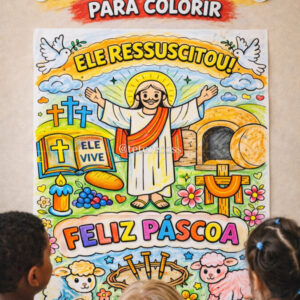 Painel colorir páscoa