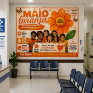 Painel flor Maio laranja