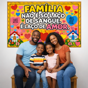 ð PAINEL FAMÍLIA – “LAÇO DE AMOR” + ATIVIDADE PARA COLORIR