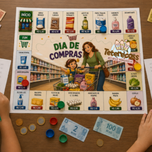 Tabuleiro dia de compras – educação financeira