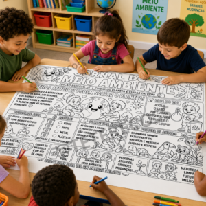 Mural Jornal do Meio Ambiente – Colorido + Para Colorir
