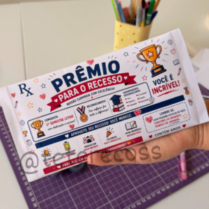 Embalagem chocolate - Prêmio para o Recesso ou férias