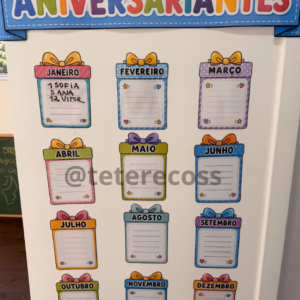  Painel de Aniversariantes- caixa de presente