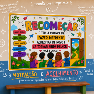 Painel Recomeçar crianças - volta as aulas