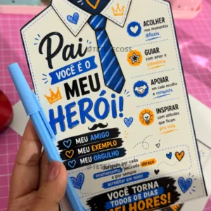 Cartão camisa Pai Meu Herói