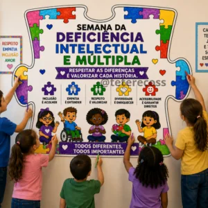 Painel Quebra-Cabeça Semana da Deficiência Intelectual e Múltipla