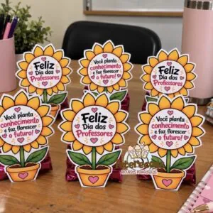 Mimo vaso de flor dia dos professores