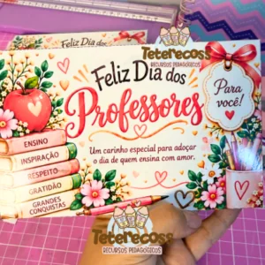 Caixinha barra de chocolate 80 g dia dos professores